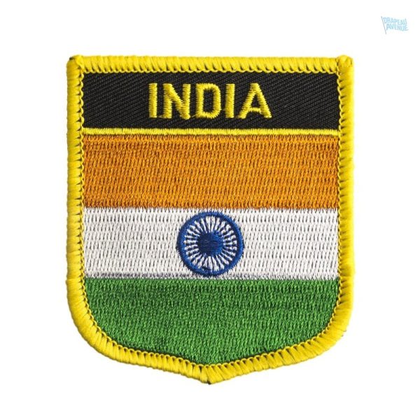 Badge drapeau Inde en tissu, symbole national indien
