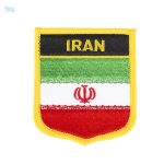 Badge drapeau Iran, symbole national coloré et distinctif