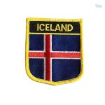Badge représentant le drapeau de l'Islande en design compact