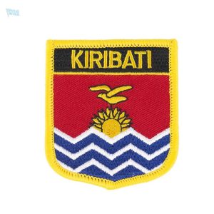 Badge Kiribati avec drapeau coloré et emblème national