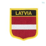 Badge drapeau Lettonie, symbole national en miniature