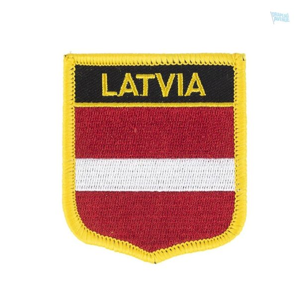 Badge drapeau Lettonie, symbole national en miniature