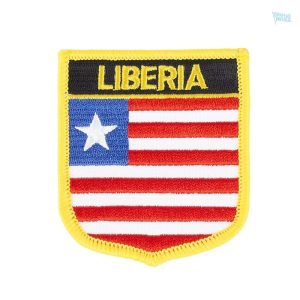 Badge drapeau Liberia en tissu coloré