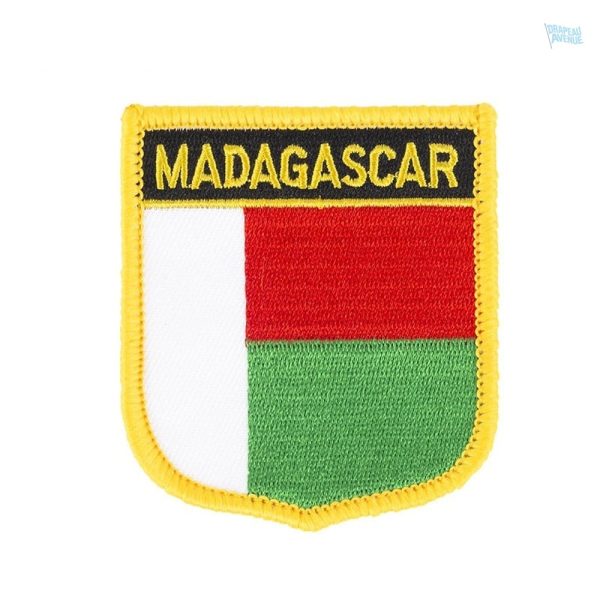 Badge drapeau Madagascar en tissu coloré et résistant