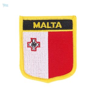Badge drapeau de Malte en tissu avec couleurs nationales