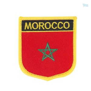Badge drapeau Maroc, emblème national en tissu