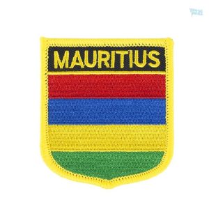 Badge drapeau Maurice avec les couleurs nationales