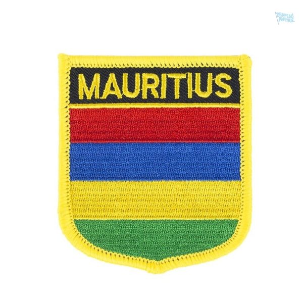 Badge drapeau Maurice avec les couleurs nationales