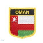 Badge drapeau Oman en tissu, symbole national d'Oman