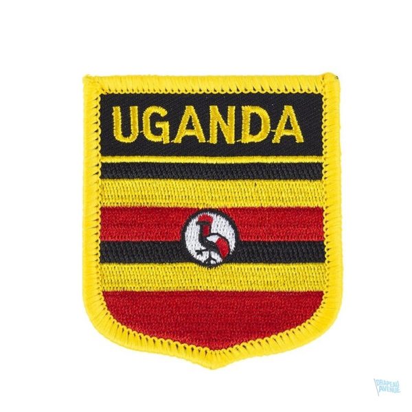 Badge drapeau Ouganda, symbole national coloré et distinctif