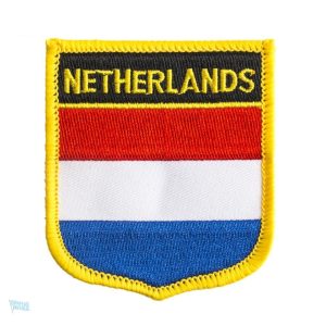 Badge drapeau national des Pays-Bas avec couleurs emblématiques