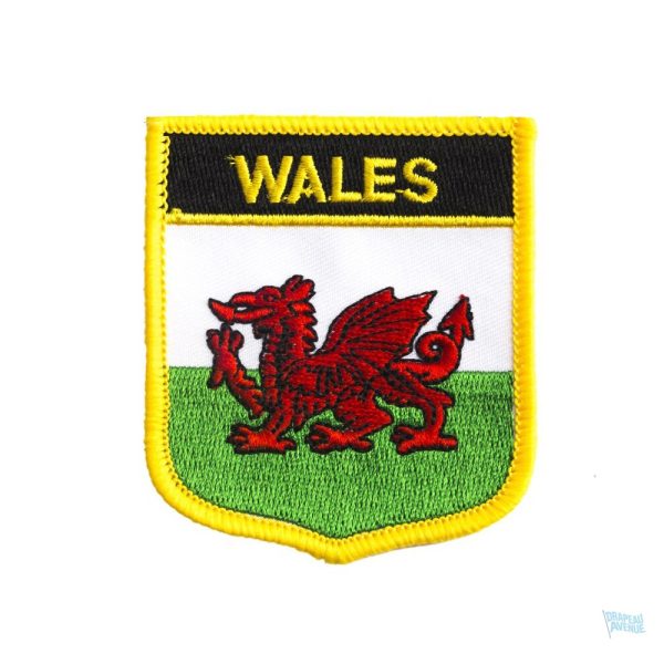 Badge drapeau Pays de Galles, symbole national coloré