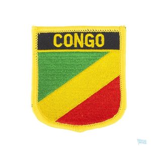 Badge drapeau République du Congo, symbole national vibrant