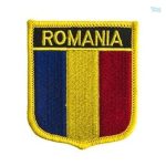 Badge drapeau Roumanie en tissu aux couleurs nationales