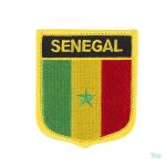 Badge drapeau du Sénégal en tissu coloré