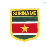Badge drapeau Suriname, symbole national coloré en métal