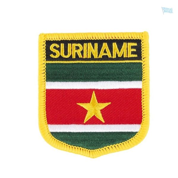 Badge drapeau Suriname, symbole national coloré en métal