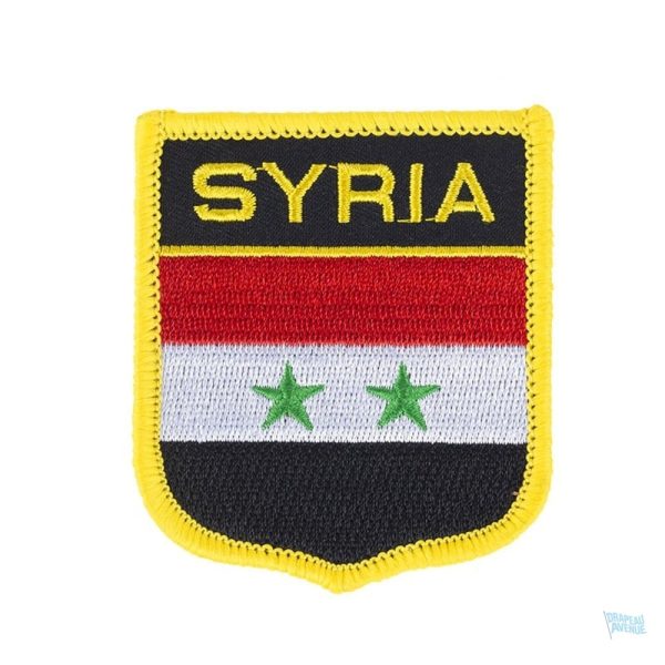 Badge drapeau Syrie en tissu coloré, symbole national