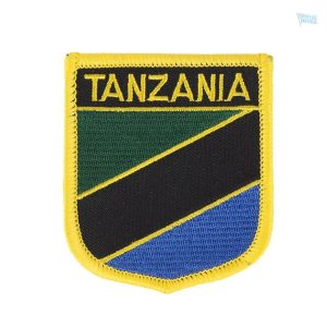 Badge représentant le drapeau de la Tanzanie, accessoire coloré