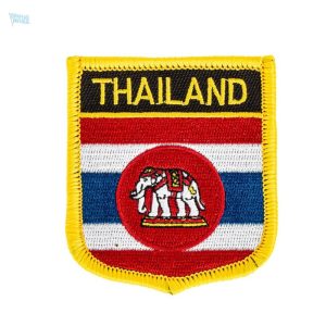 Badge éléphant drapeau Thaïlande, design coloré et original