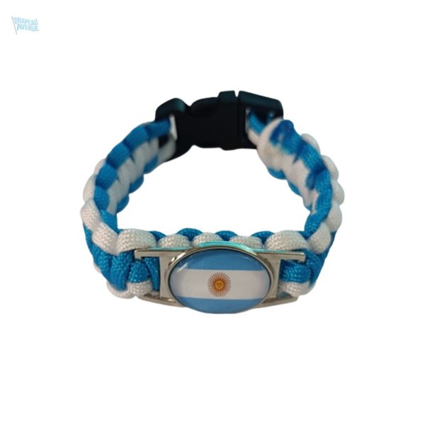 Bracelet drapeau de l'Argentine en tissu coloré