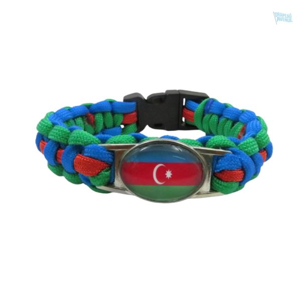Bracelet drapeau Azerbaïdjan en tissu coloré