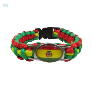 Bracelet drapeau Bolivie en tissu coloré et stylé