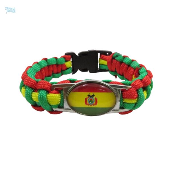 Bracelet drapeau Bolivie en tissu coloré et stylé
