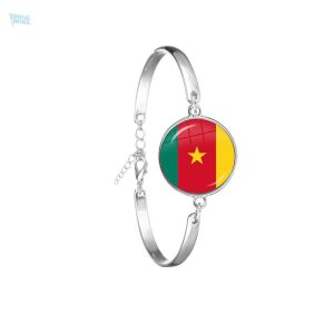 Bracelet drapeau Cameroun en silicone coloré