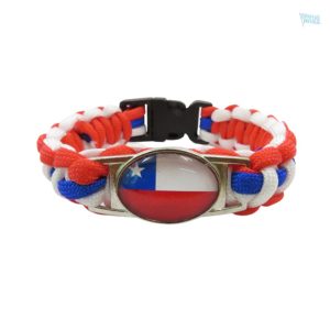 Bracelet drapeau Chili en couleur emblématique nationale