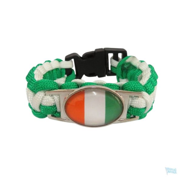 Bracelet drapeau Côte d'Ivoire en tissu coloré