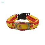 Bracelet drapeau Espagne en tissu coloré