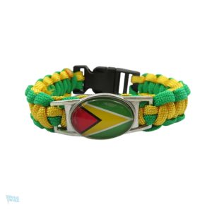 Bracelet drapeau Guyana en tissu coloré