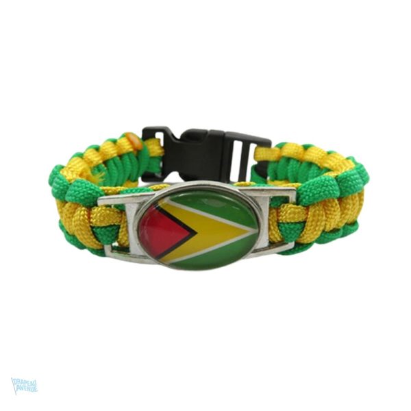 Bracelet drapeau Guyana en tissu coloré