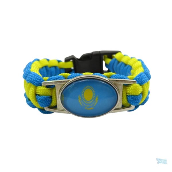 Bracelet drapeau Kazakhstan en tissu coloré