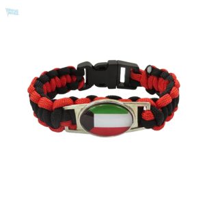 Bracelet drapeau Koweït en tissu coloré