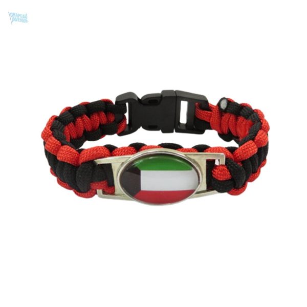 Bracelet drapeau Koweït en tissu coloré