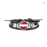 Bracelet drapeau Lettonie en tissu aux couleurs nationales