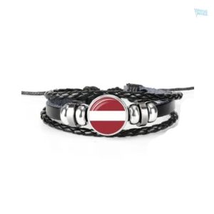 Bracelet drapeau Lettonie en tissu aux couleurs nationales