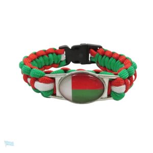 Bracelet drapeau Madagascar en tissu aux couleurs nationales
