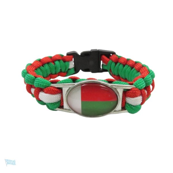 Bracelet drapeau Madagascar en tissu aux couleurs nationales