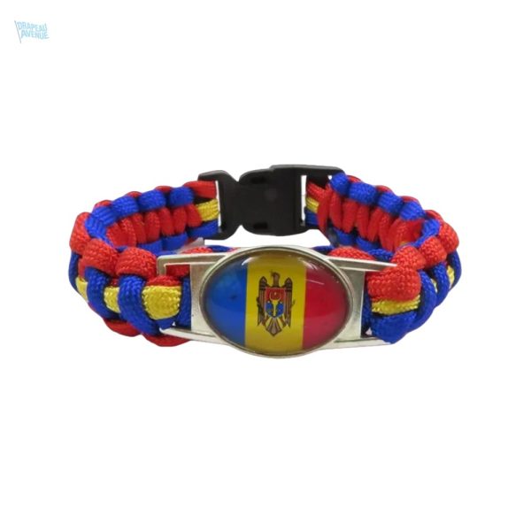 Bracelet drapeau Moldavie en tissu tricolore