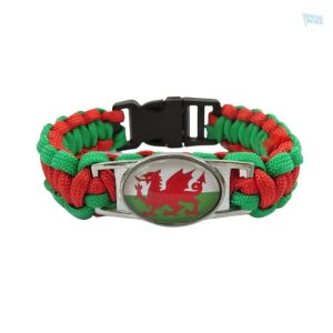 Bracelet drapeau du Pays de Galles en textile coloré