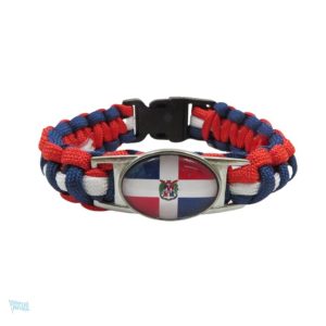 Bracelet drapeau République Dominicaine en tissu coloré
