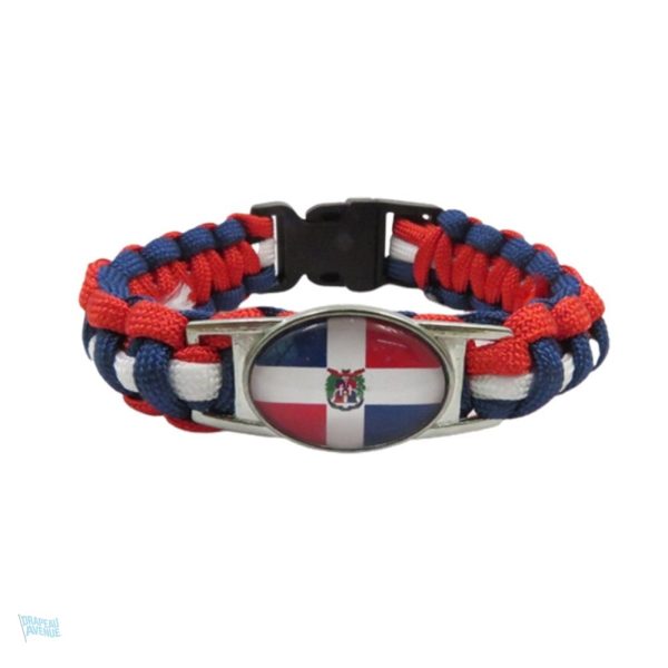 Bracelet drapeau République Dominicaine en tissu coloré
