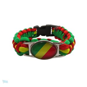 Bracelet drapeau République du Congo en tissu coloré