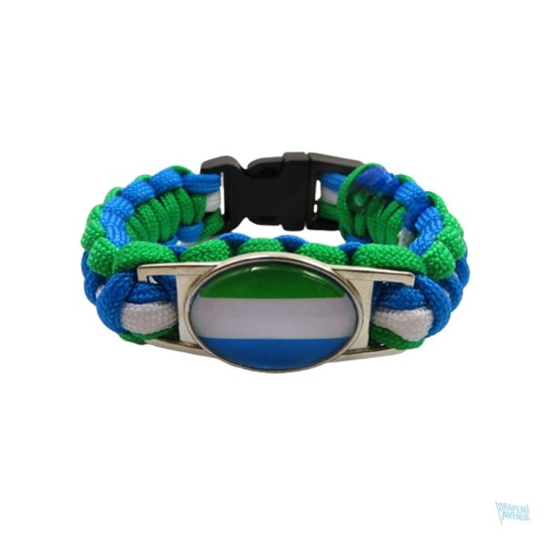 Bracelet drapeau Sierra Leone en tissu coloré