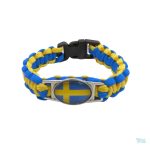 Bracelet drapeau Suède en tissu coloré
