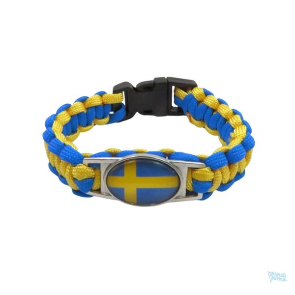 Bracelet drapeau Suède en tissu coloré