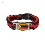 Bracelet drapeau Zimbabwe en couleurs vives et design stylé